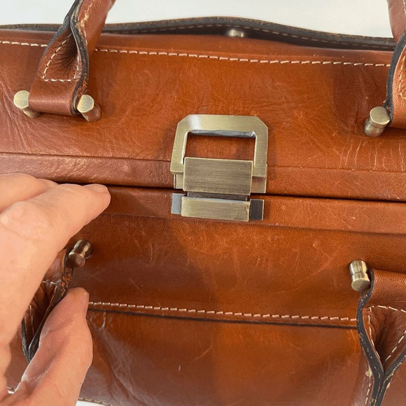 Patricia Nash Large Nieve Brown Frame Clasp Purse - Picture 7 of 9